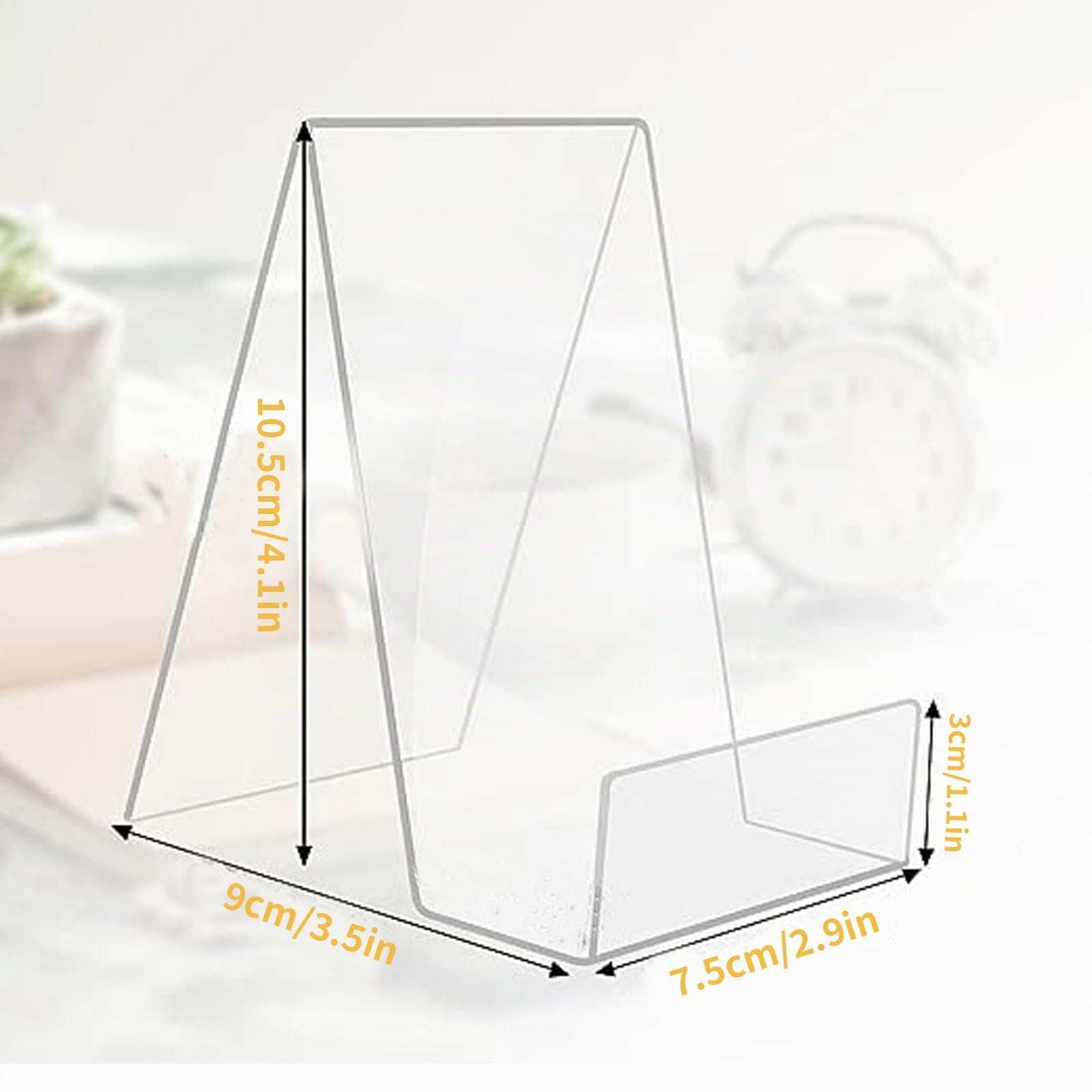 8 Pièces Supports de livres Acrylique transparent, 7,5 x 10,5 cm Supports de serre-livres en plastique, Supports de Marchandises pour Afficher des Photos, des livres, des cahiers.