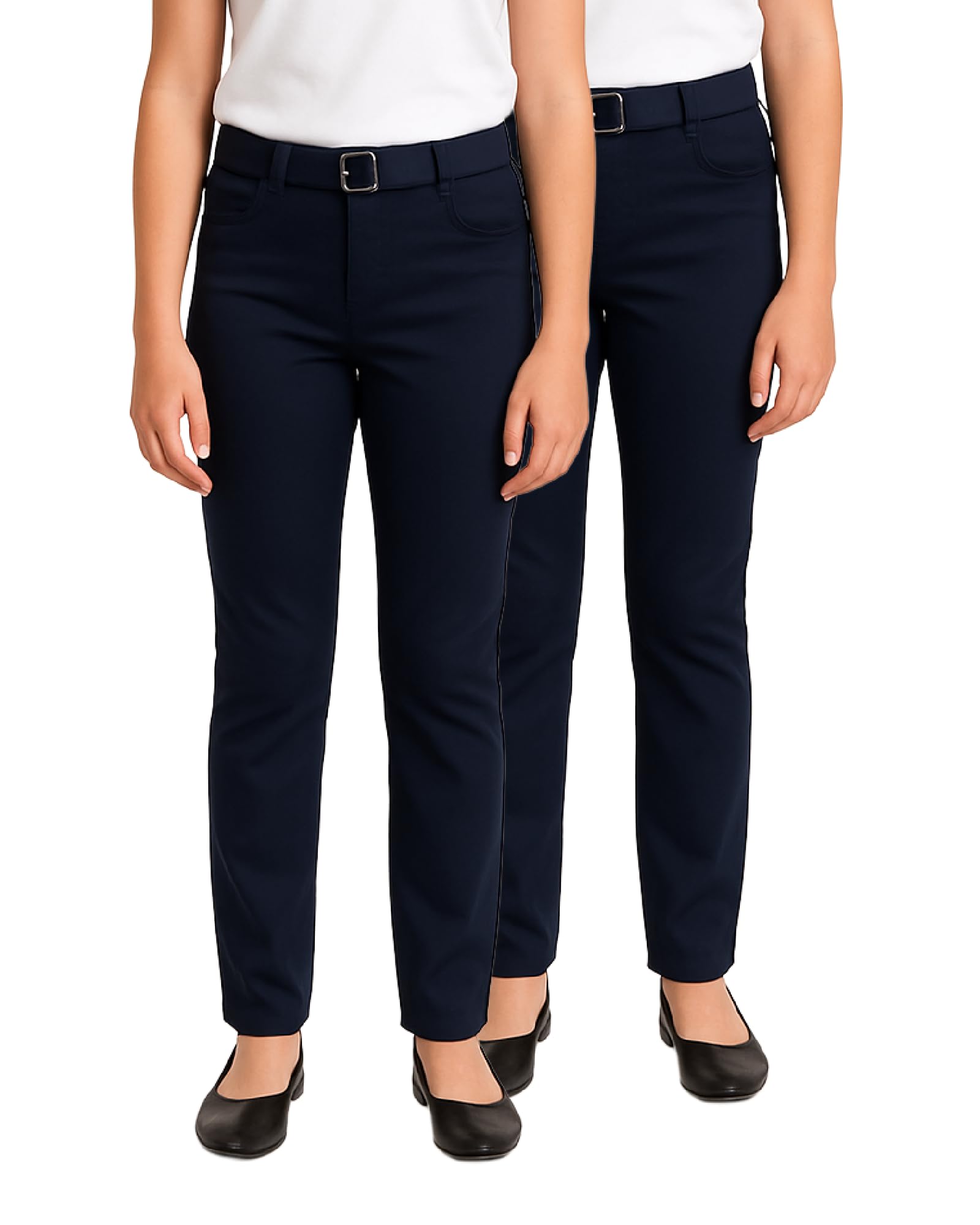 dELiA*s Girls 2 Pack Stretch Twill Khaki School Uniform Pants (4-16)