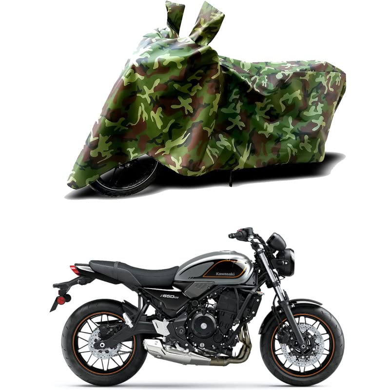 Image of 100% Water Resistant Full Bike Scooty Two Wheeler Body Cover Compatible for KawasaZ650RS STD /UV-Rays /Heat Protection /Birds Dropping /Scratchproof /Dust Proof /Waterproof /All Varient[Green MJ]