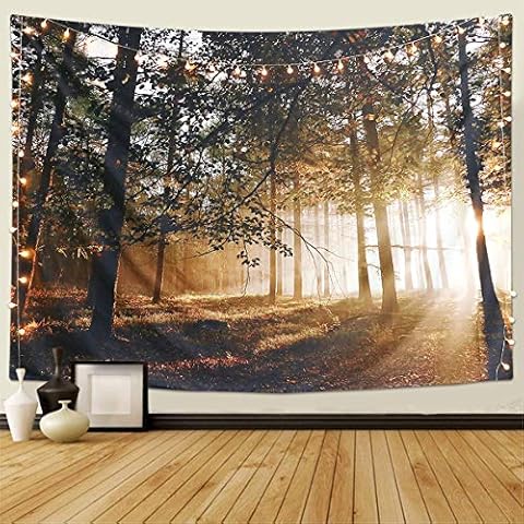 Dremisland Tapiz de Pared Sol Atardecer Bosque Cover
