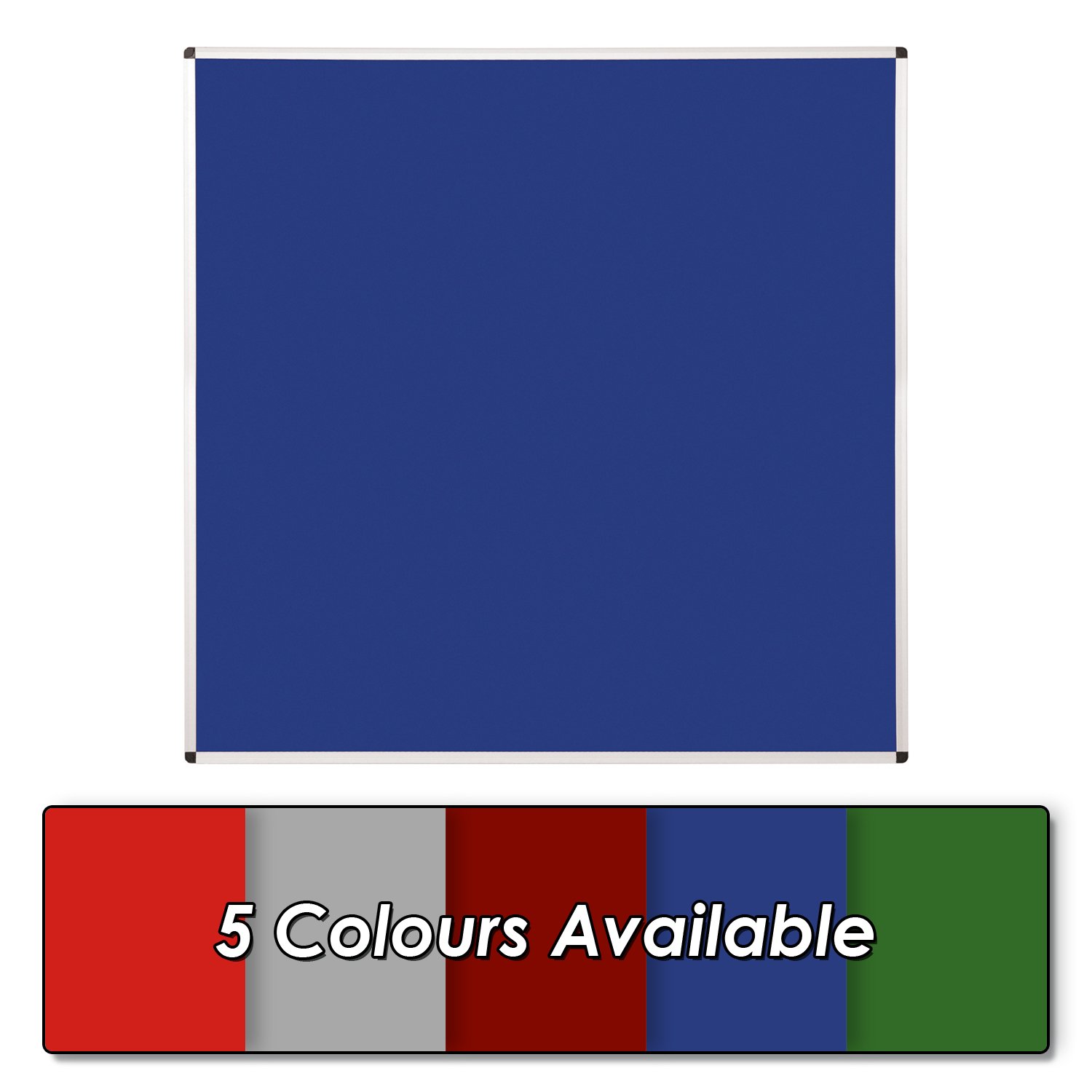 Wonderwall Aluminium Frame Blue Noticeboard, 120 x120 cm, Premium Anti-Fade Pinboard, Ideal for School, Office, Hubs & Venues
