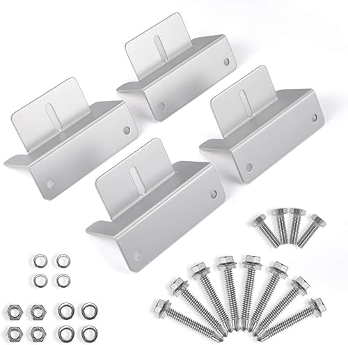 BougeRV Soporte z de montaje para panel solar de 100 W, 150 W, 200 W, 300 W, soporte para RV, techo, barco, fuera de la red, juego de 4 unidades