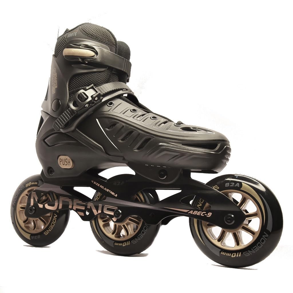 NODENS Unisex_Youth Adjustable Inline Roller Skates-Pack of 1 Pair Gold (Medium (35-38), Gold)