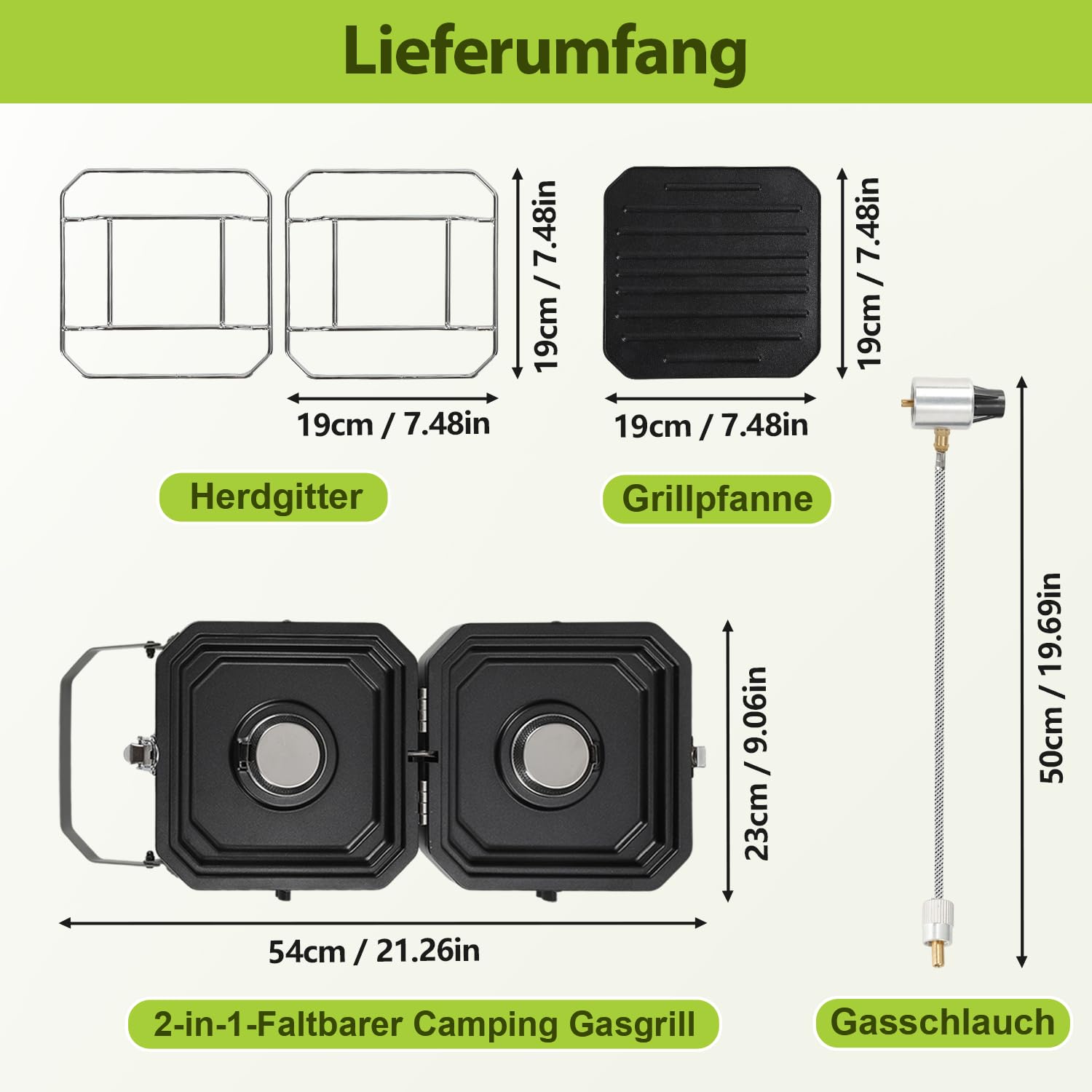 Hornillo de camping 2 en 1 de gas, hornillo de gas para camping, 2 fuegos, plegable, con placa de barbacoa para exteriores, barbacoa, senderismo y emergencias (butano, gris), incluye