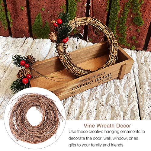 WINOMO Grapevine Wreath Christmas Rattan Wreath Garland Decoration for Christmas Holiday Craft or Wedding Supplies - Image 2