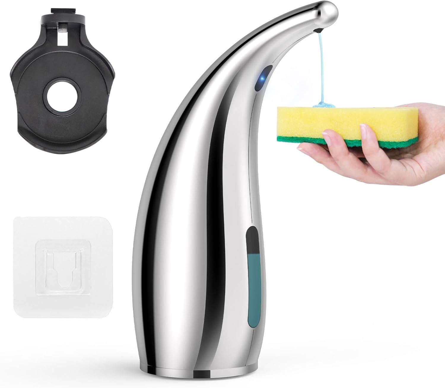 XZUO Automatic Soap Dispenser, 10 oz/300ml Automatic Soap Dispenser Touchless, Soap Dispenser for Kitchen Sink with Infrared Sensor, Automatic Hand Soap Dispenser for Bathroom, Kitchen (Silver)