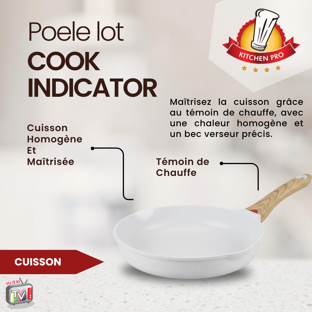Venteo - Poele Induction Fonte Aluminium 20-24-28 CM | Ustensiles De Cuisine Polyvalents | Entretien Lave Vaisselle | Compatibilité Gaz Electrique Plaque Induction | Cuisson Homogène