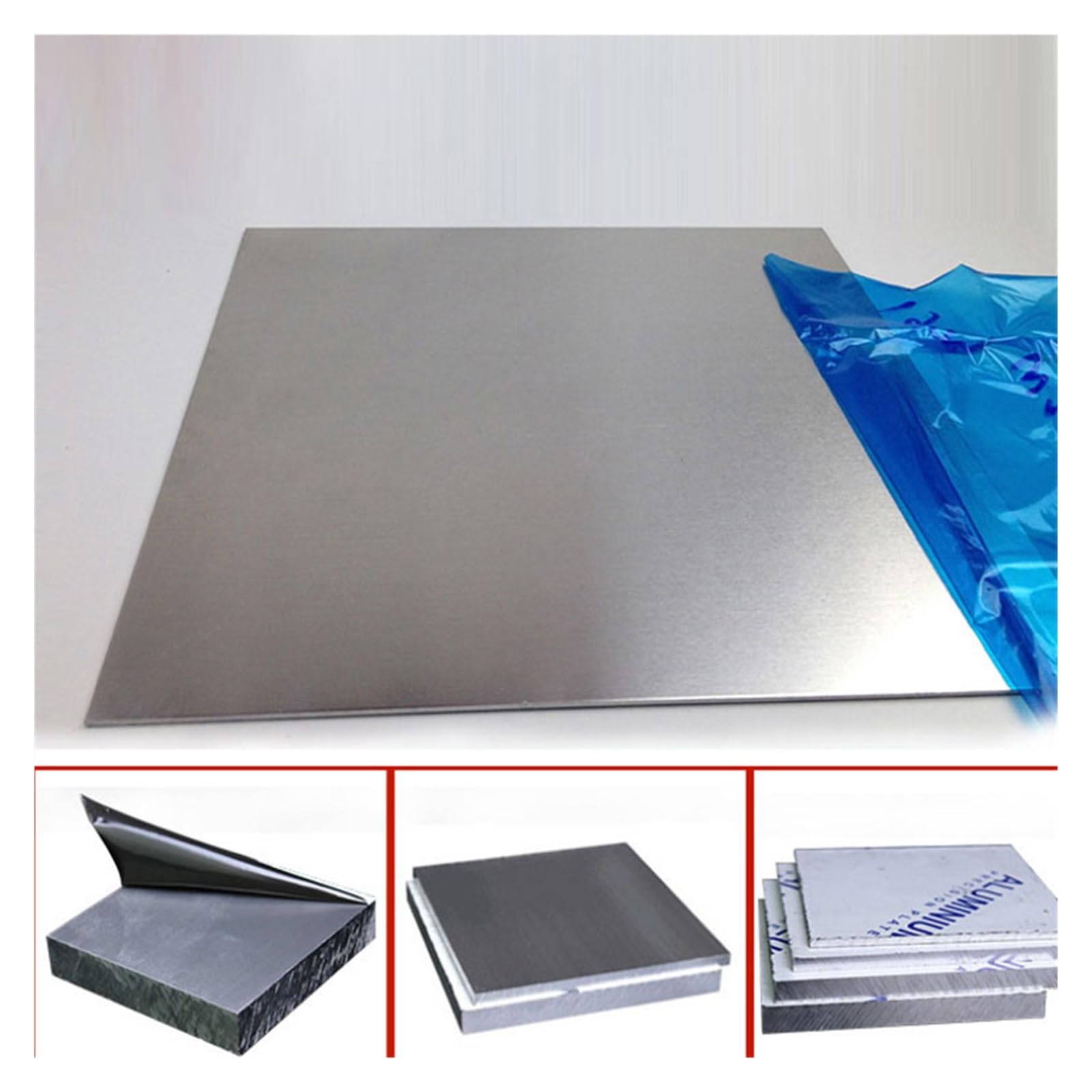 Aluminium-Blech, 1PC Reines Aluminium 1060 Aluminium Flache Platte Blatt Maschinen Teile, DIY Material anzahl Teile Dicke 1mm 2mm 3mm 4mm 5mm(Thick 4mm,300x300mm)