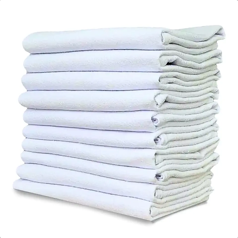 Kit 10 Panos Prato Branco Liso Pé De Galinha Limpeza Multiuso PP24