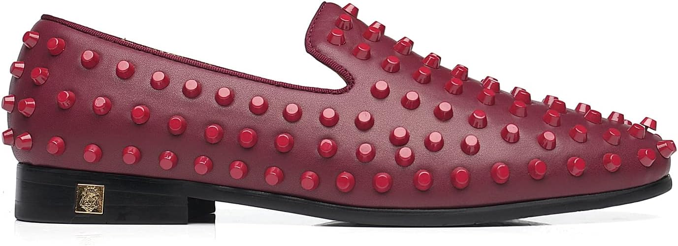 Men’s Studded Loafers Spikes Rivets Luxury Dress Wedding Party Prom Shoes