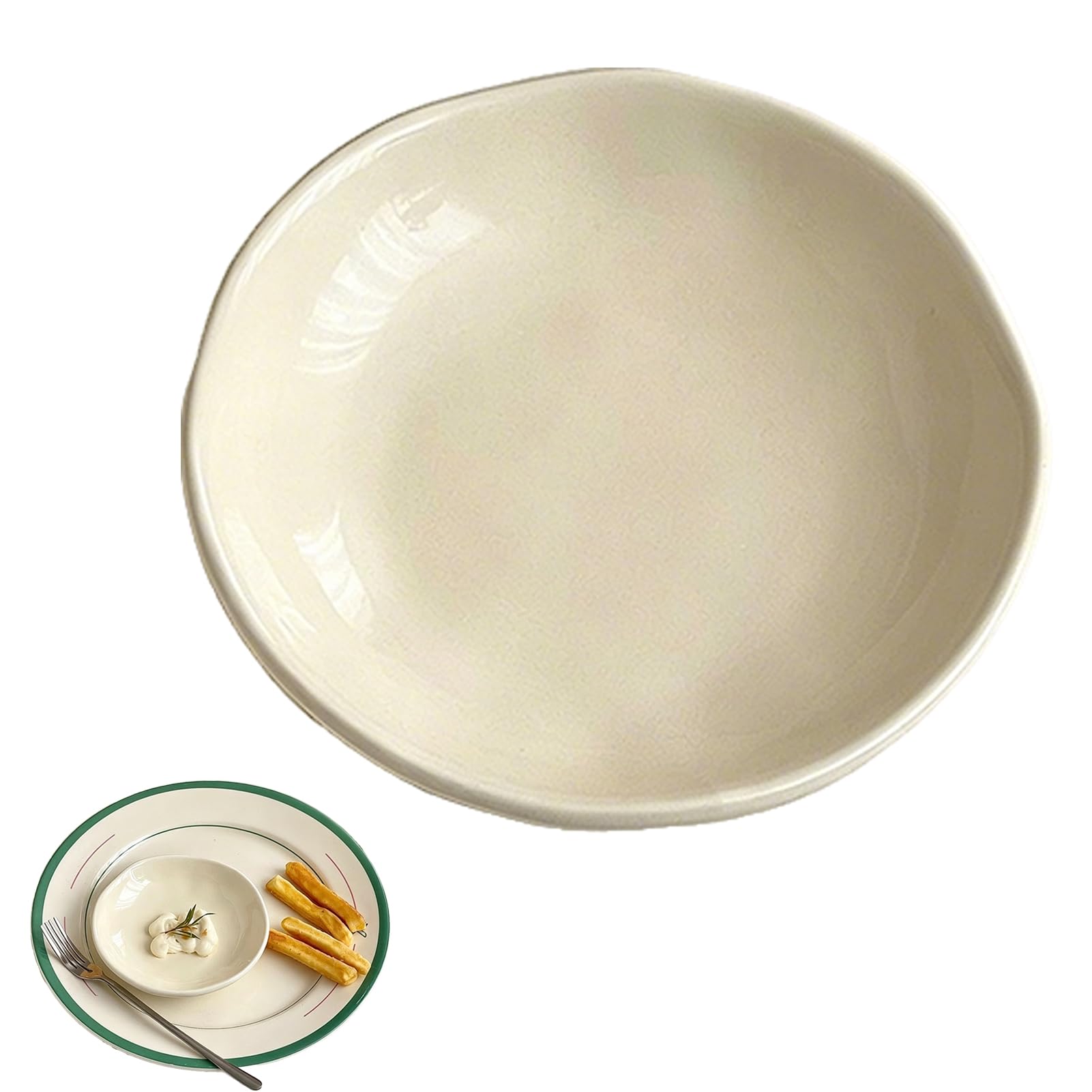 Ceramic Dipping Sauce Dish for Hot Pot BBQ Small Condiment Plate for Sushi Soya Sauce Vinegar Dishwasher Safe Appetizer Bowl