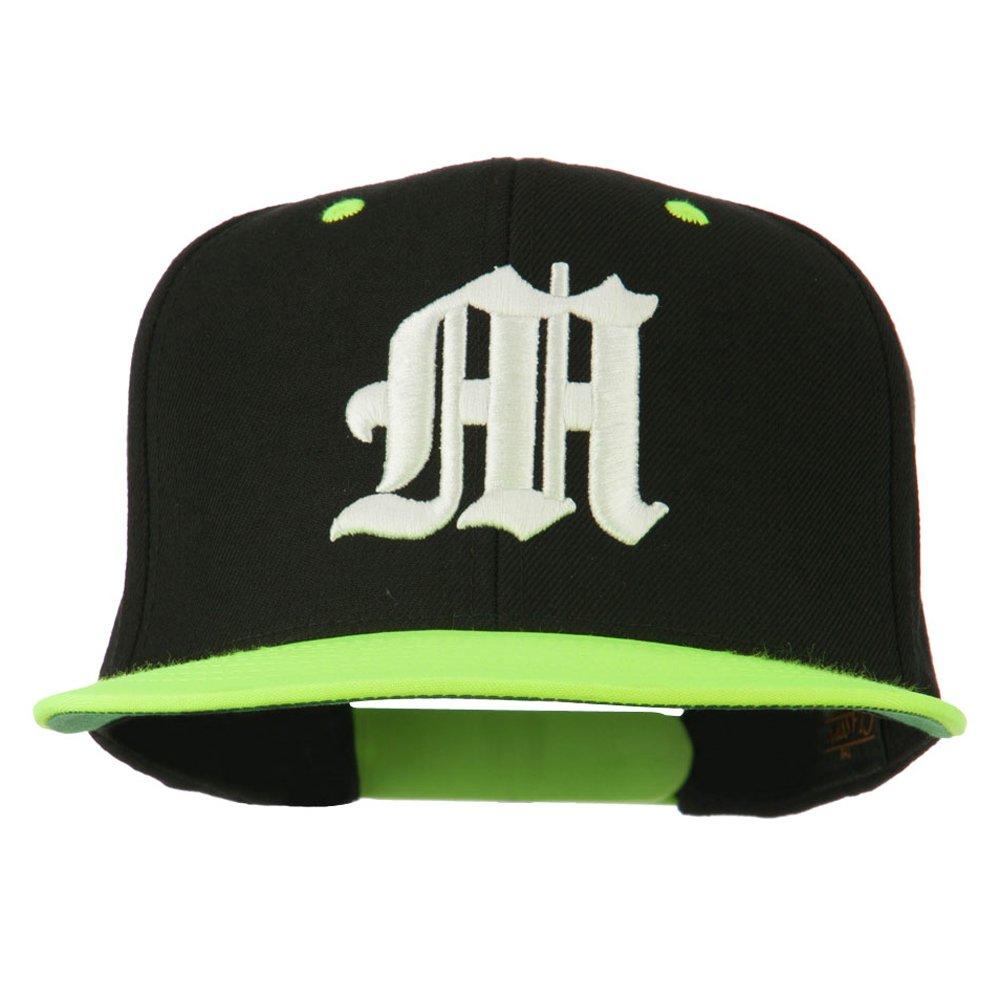 e4Hats.com Old English M 3D Embroidered Snapback Cap