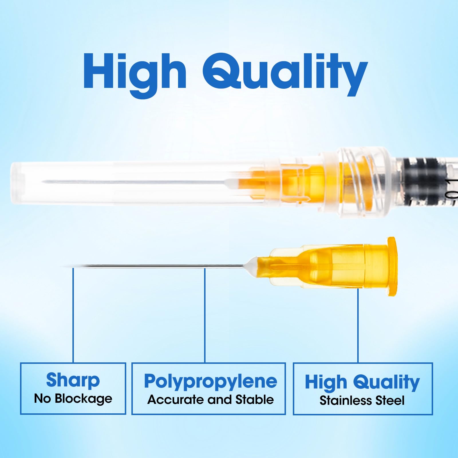 1ml Syringe, 1cc Luer Lock Syringes with 25G 1 inch Needle, for Lab Liquids Refilling , Individually Wrapped , 100 Pack — Amazon image 6
