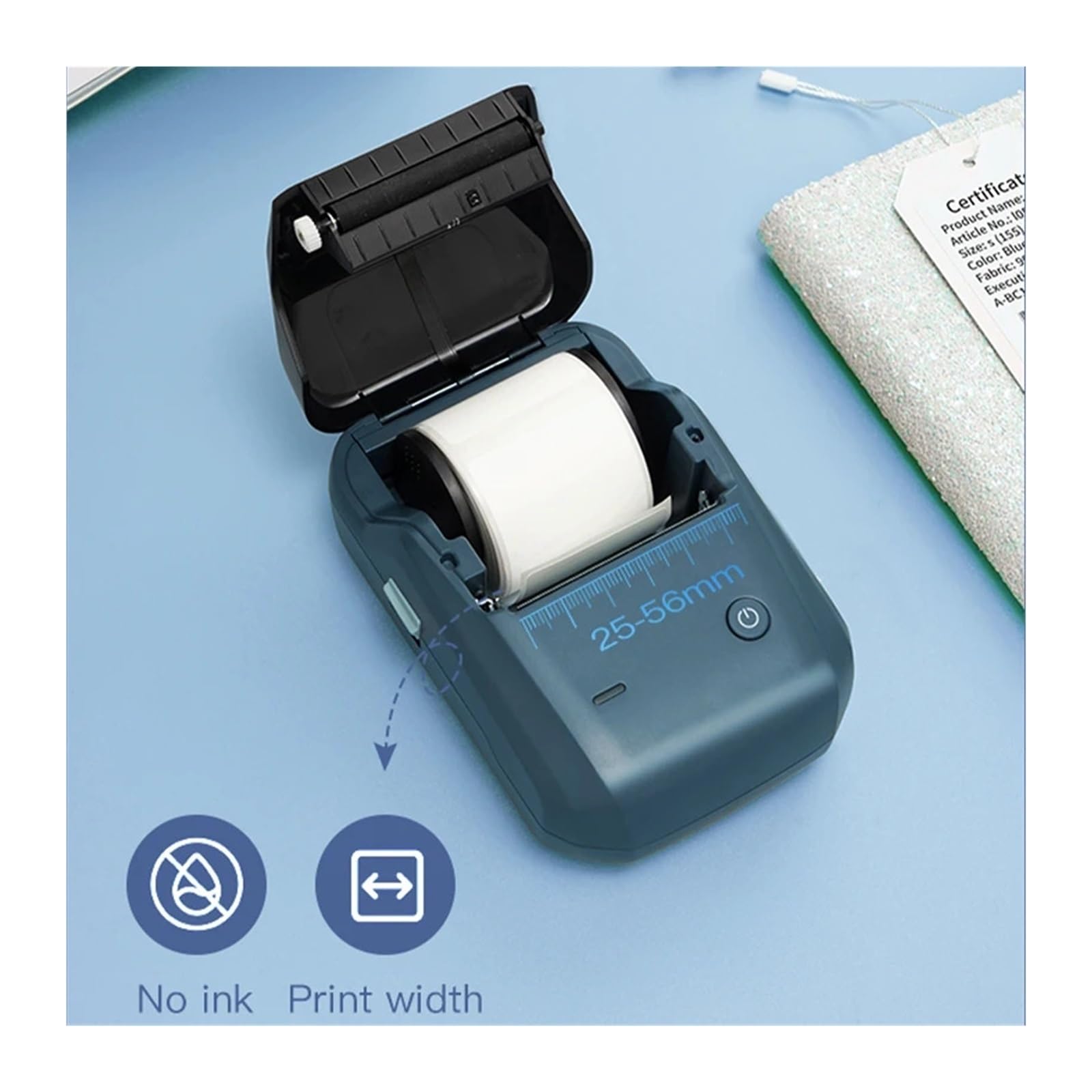 Mini drukarka termiczna B1 Przenośna samoprzylepna do naklejek Okrągłe etykiety Rolki UV Tag Drukarka Bluetooth,dla etykiety z datą i tekstem