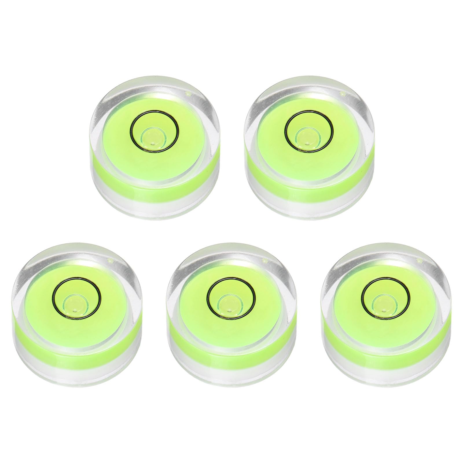 Nexarelle 5pcs Round Bubble Level 18x9mm - Mini Circular Bullseye Spirit Levels Measuring Layout Tools for Leveling Camera/Tripod/Telescope/Workshop/Turntable/Pictures Frame, Green