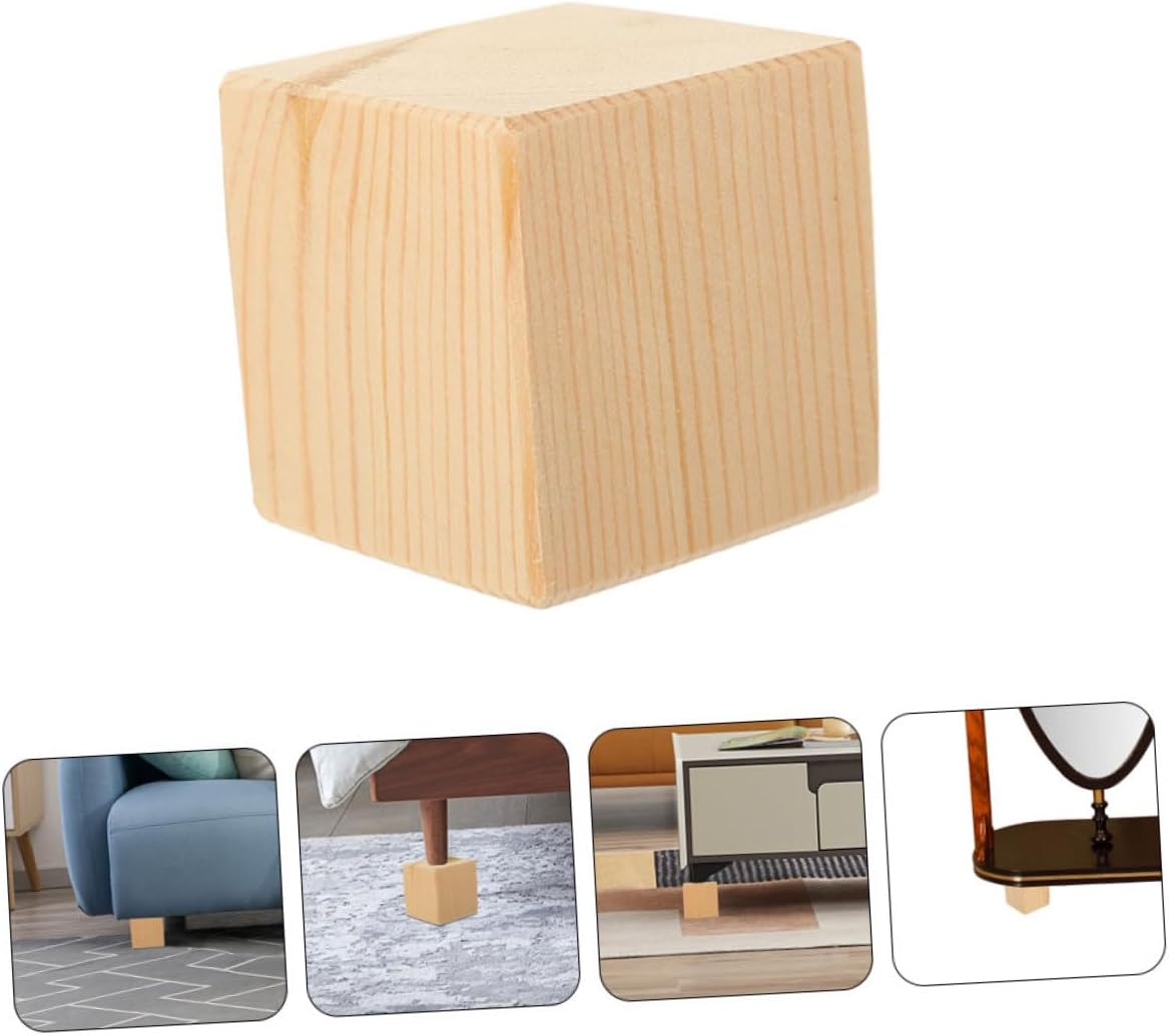 Sturdy Wooden Bed Risers 2pcs – Versatile Furniture Risers for Sofa Table and Chair – Adjustable Height Support for Bed Legs and Furniture Legs