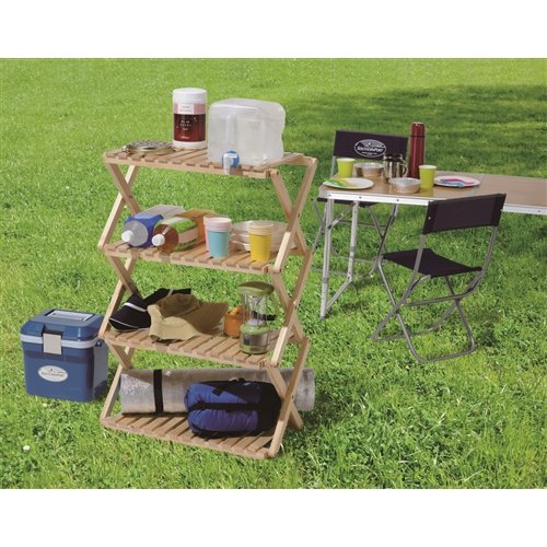 コーナンラック 折り畳み式木製ラック4段 ワイドタイプ(1)