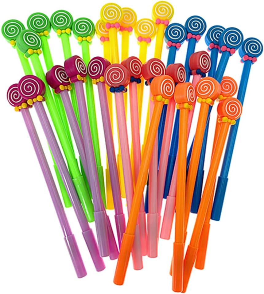 ALIMITOPIA Gel Ink Pen,0.5mm Fine Point Black Ink Roller Marker Writing Pen for Students School Office Supplies(30pcs with Lollipop Styling)