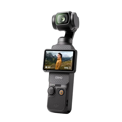 DJI Osmo Pocket 3, Fotocamera per Vlog con CMOS da 1'', 4K/120fps, Stabilizzazione a 3 Assi, Messa a Fuoco Rapida, Tracciamento di Volti/Oggetti, Touchscreen Ruotabile da 2", per Fotografia, Youtube