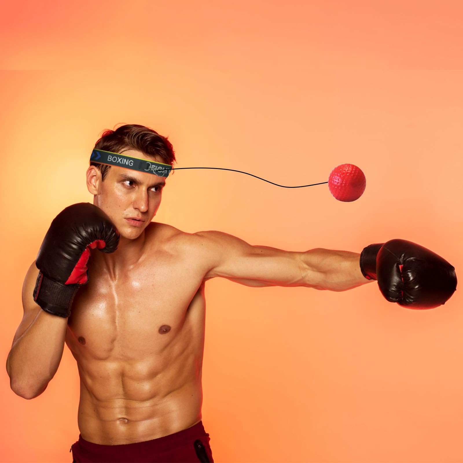 4 PCS Reflex Ball, Palla Boxe Riflessa Set, Pugilato Reaction Ball con Fascia, Allenamento Boxe Ball, Pallina con Elastico Regolabile, Training Riflessi Pugilato, Palla per velocità Pugno