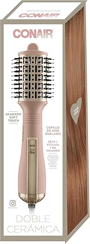 Miniatura 2 de Conair Cepillo de aire caliente de cerámica doble de 2 pulgadas, cepillo ovalado para peinado voluminoso, sin encrespamiento, suaviza, seca y añade