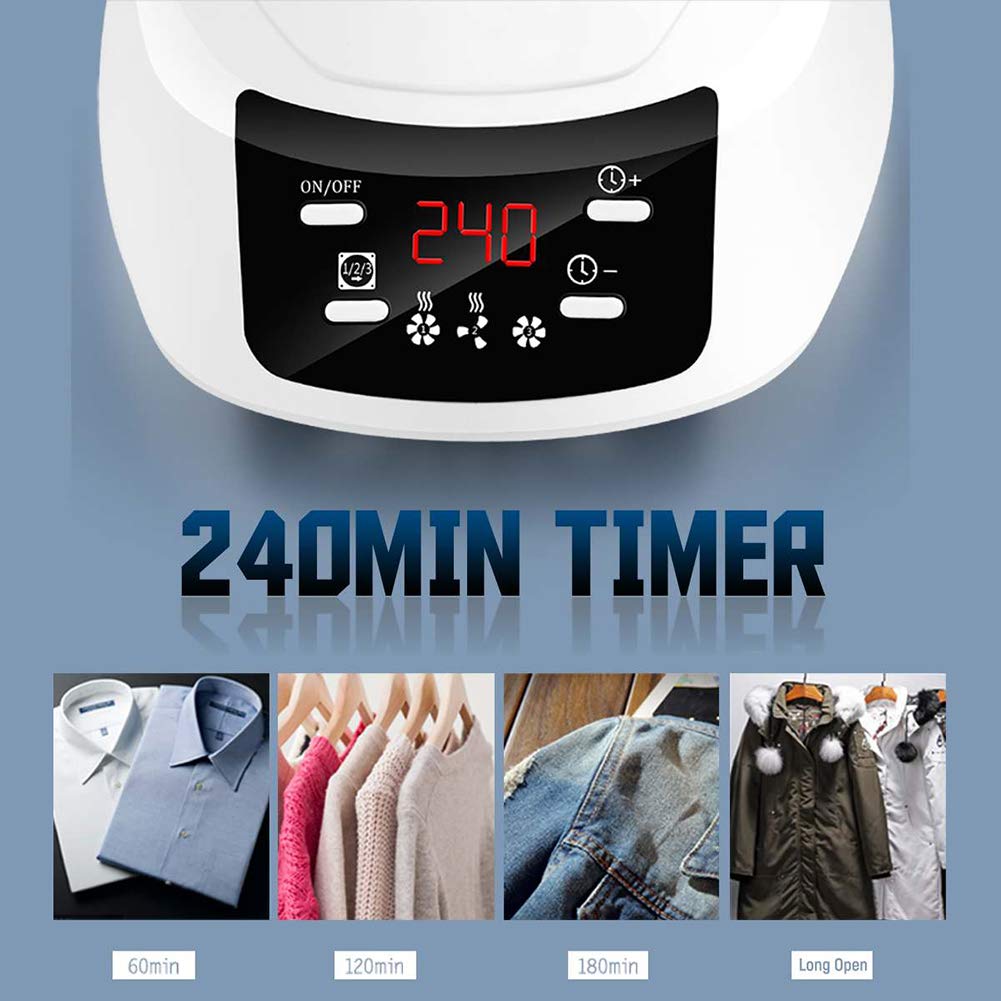Suszarka do prania 1500 W, przenośna, elektryczna suszarka na ubrania, energooszczędna suszarka o pojemności 15 kg, szybkie suszenie, cyfrowy timer, z pilotem zdalnego sterowania (niebieska)