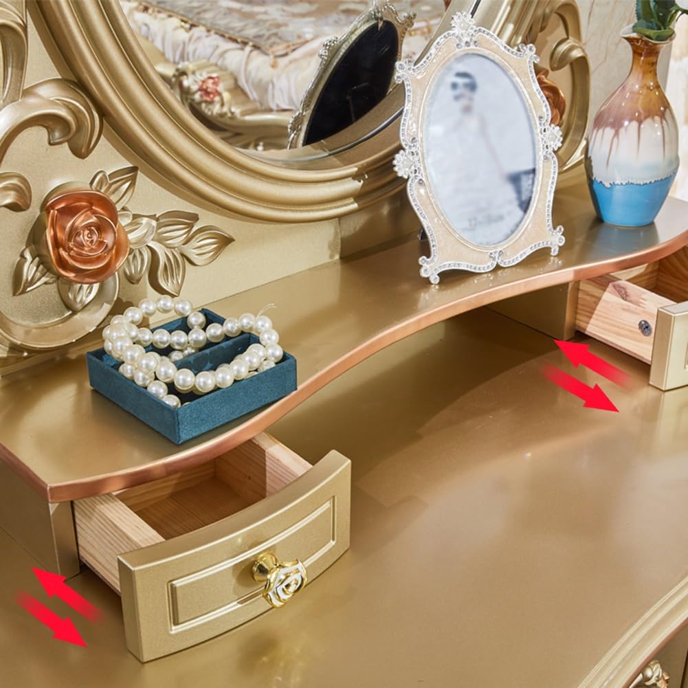 BEST-MEUBLE* Coiffeuse avec miroir et tabouret Blanc |Table de maquillage Table console(3256