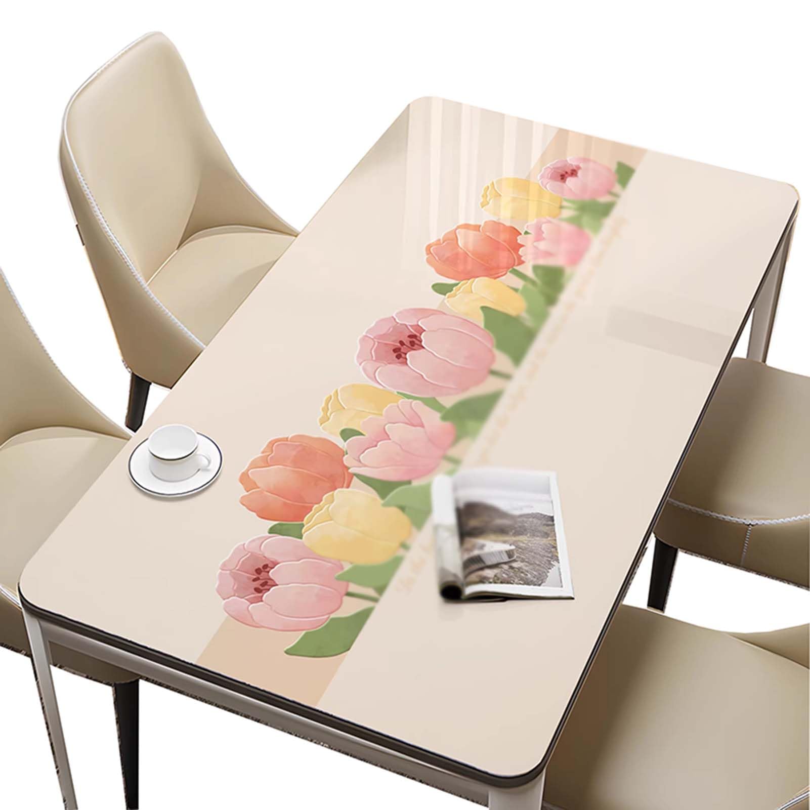 Wodoodporny obrus winylowy prostokątny z PCV 80x120cm, zmywalny, na prostokątny stół, wytrzymały obrus winylowy, odporny na plamy, do użytku na zewnątrz