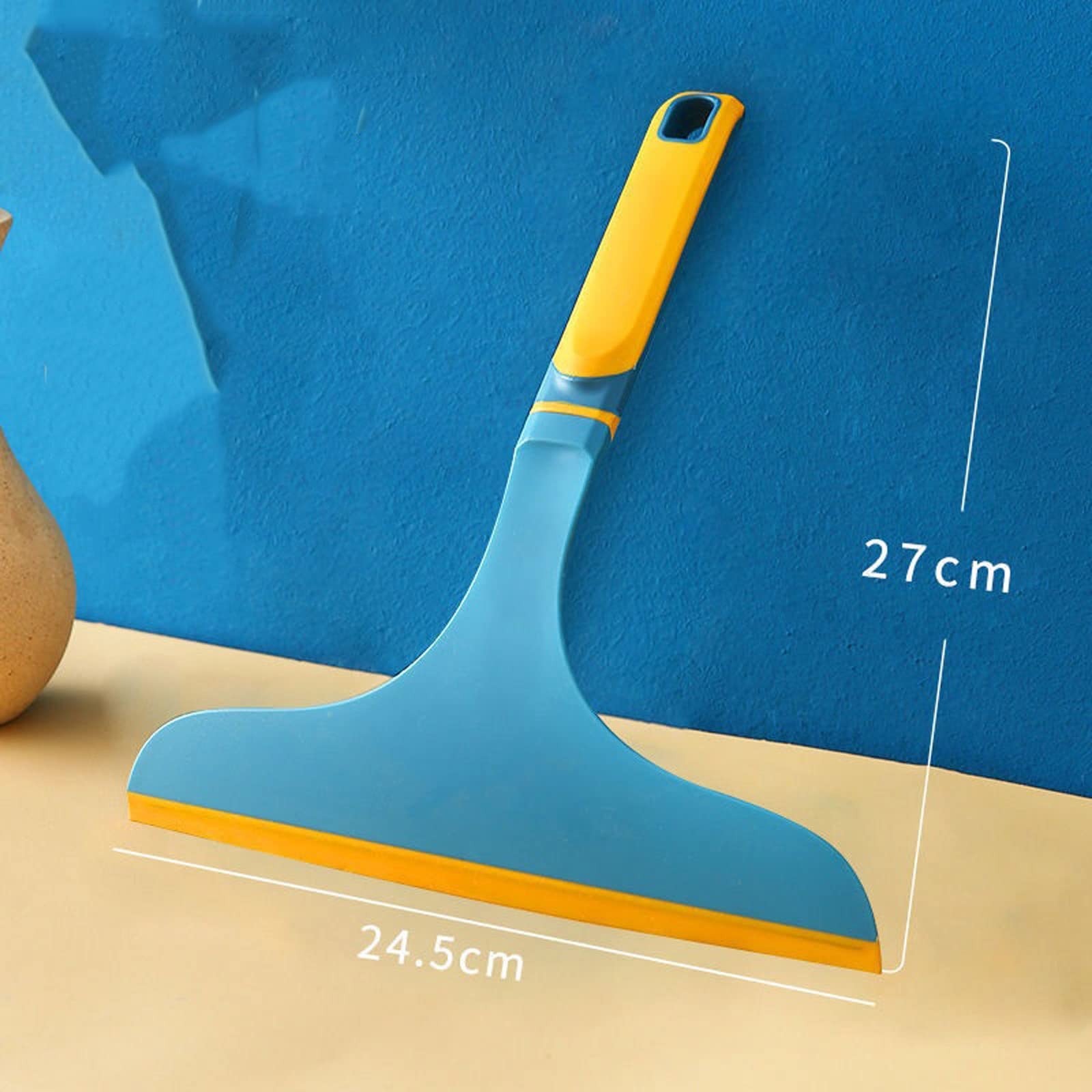 Rasquetas para Ducha, Limpiaparabrisas de Doble Cara for Ducha hogar y Coche, raspador Vidrio, Azul PP+TPR