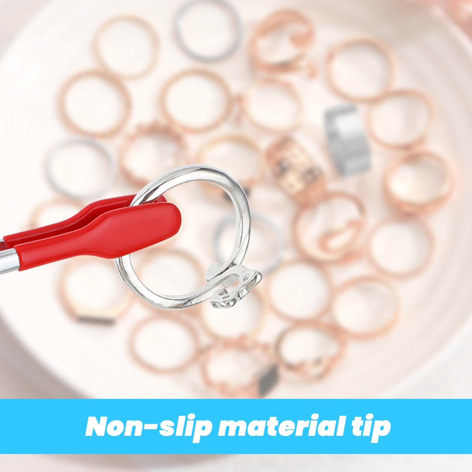 Pinzette a Punta Piatta in Acciaio Inox con Rivestimento PVC Antiscivolo per Laboratorio Fai da Te