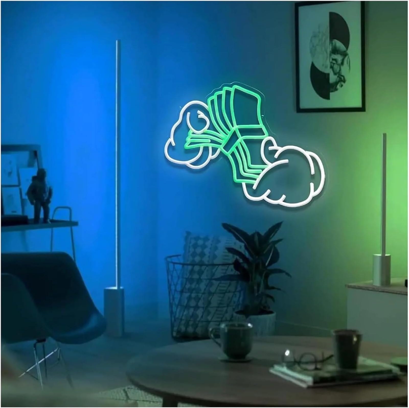 Segno di luce al neon Insegna al neon con scritta "Denaro" per bar, sala giochi, negozio, decorazioni per compleanni, 40x27,4 cm