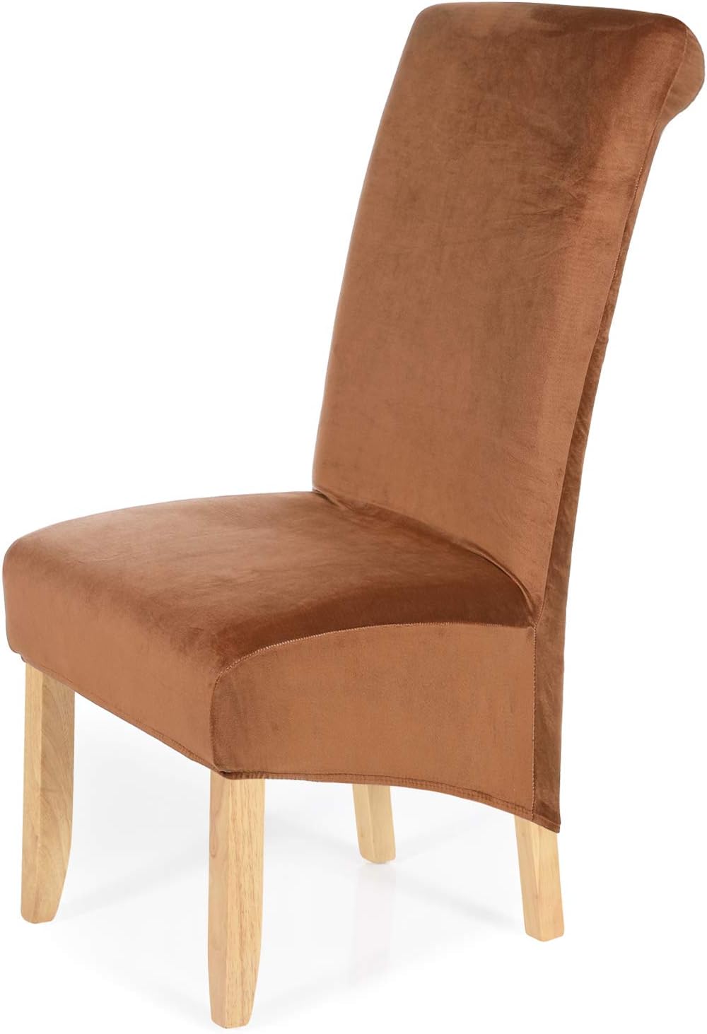 smiry Stretch Velvet Dining Chair Covers, Removable Washable Large Soft Dining Chair Slipcovers for Kitchen Home Restaurant (Set of 2, Camel)