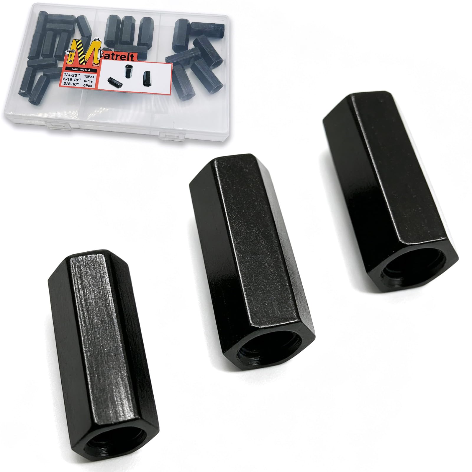 1/4"-20 Coupling Nuts - 20 Pack, Zinc Plated -18