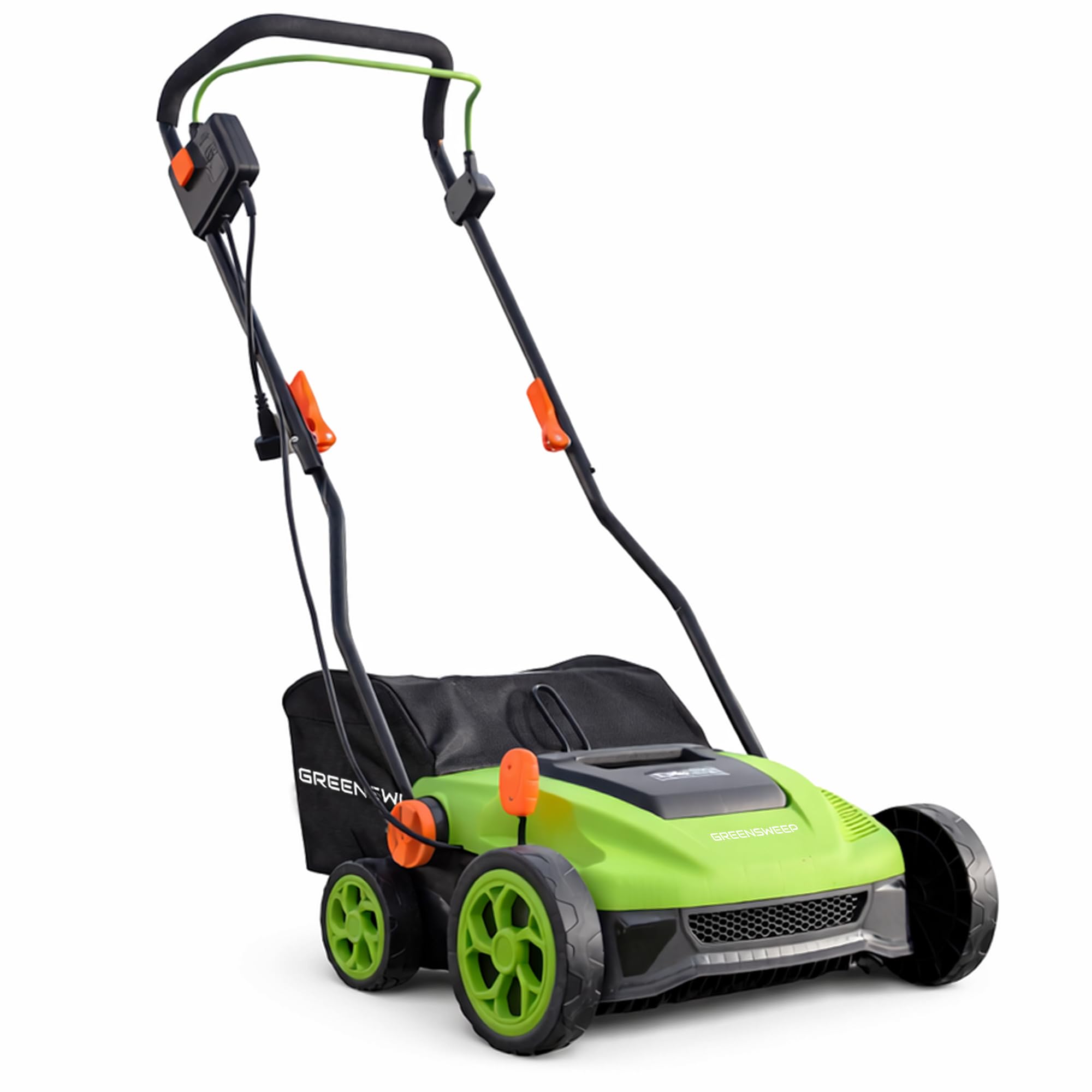 GreenSweep TurfoMax | Artificial Grass Electric Turf Sweeper, 5 Adjustable Height Settings, Foldable Handle, Collection Bag Included, Restores Flattened Turf & Removes Debris