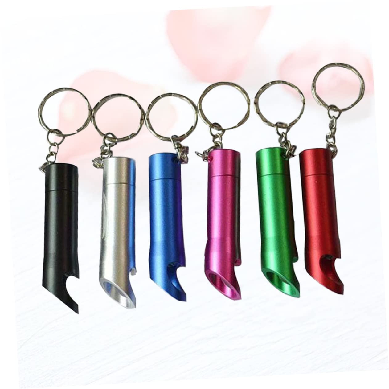 Alipis 12stücke Mini Taschenlampen Schlüsselanhänger Mit Flaschenöffner Stilvolle Schlüsselhalter Und Dekoration Gemischten Farben Für Männer Und Frauen