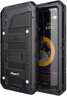 Beasyjoy Waterproof Case for iPhone Xs & iPhone X/10, Metal Heavy Duty Durable Tough Cover Built-in Screen Full Body Protection Shockproof Drop Proof Rugged Durable Military Grade Defender,Black - coolthings.us