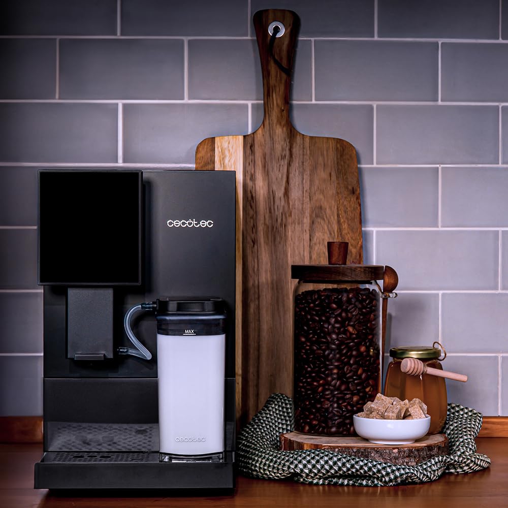 Cecotec Machine a Café Espresso Superautomatique Cremmaet Compactccino Connected. 19 Bars, Thermoblock, Écran TFT, Wifi, Moulin Integré, Réservoir d'eau 1,1 L et de lait 400 ml, Nettoyage Automatique