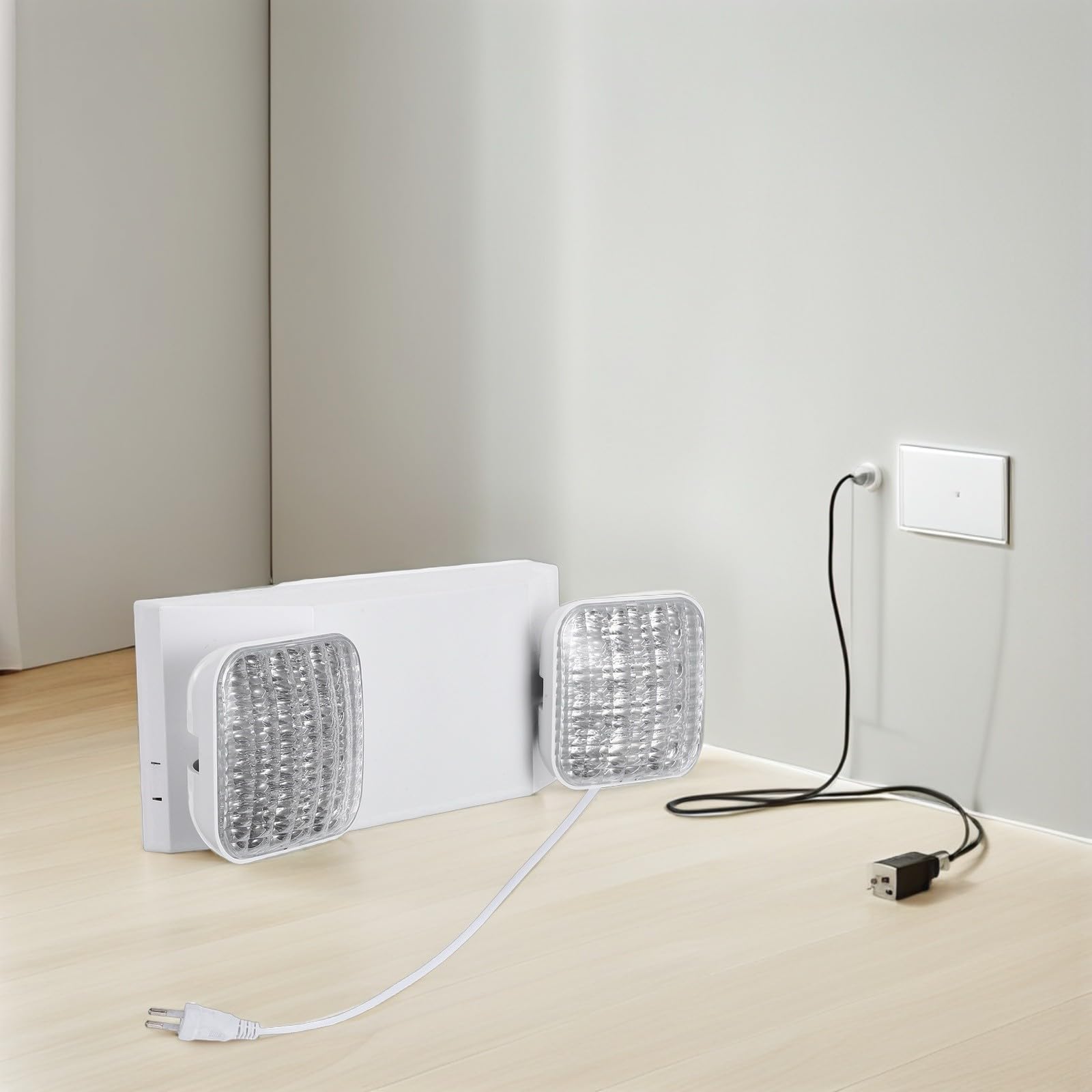 Luz de Emergencia LED Doble Ajustable de Pared para Negocios