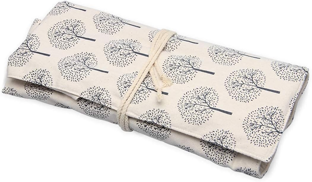 Teamoy Knitting Needles Holder Case(up to 14 Inches), Rolling Organizer for Straight and Circular Knitting Needles, Crochet Hooks and Accessories, Tree - NO Accessories Included