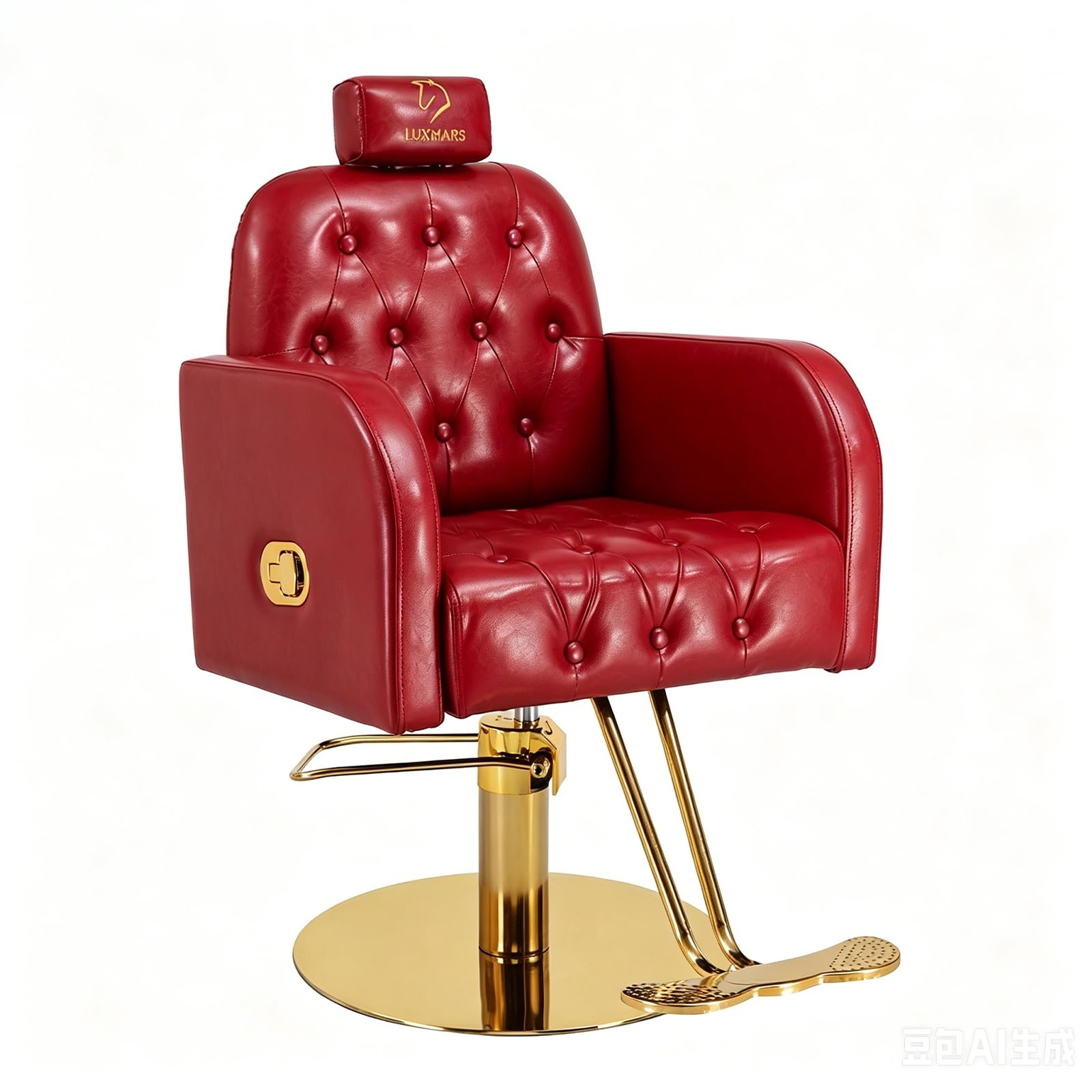 Vintage Barber Chair,360° Swivel Salon Chair with Reclining,Adjustable Height,Professional Stylist Chair with Heavy-Duty Hydraulic Pump,Spa Equipment for Barbershop,Beauty,Home (Glossy Red)