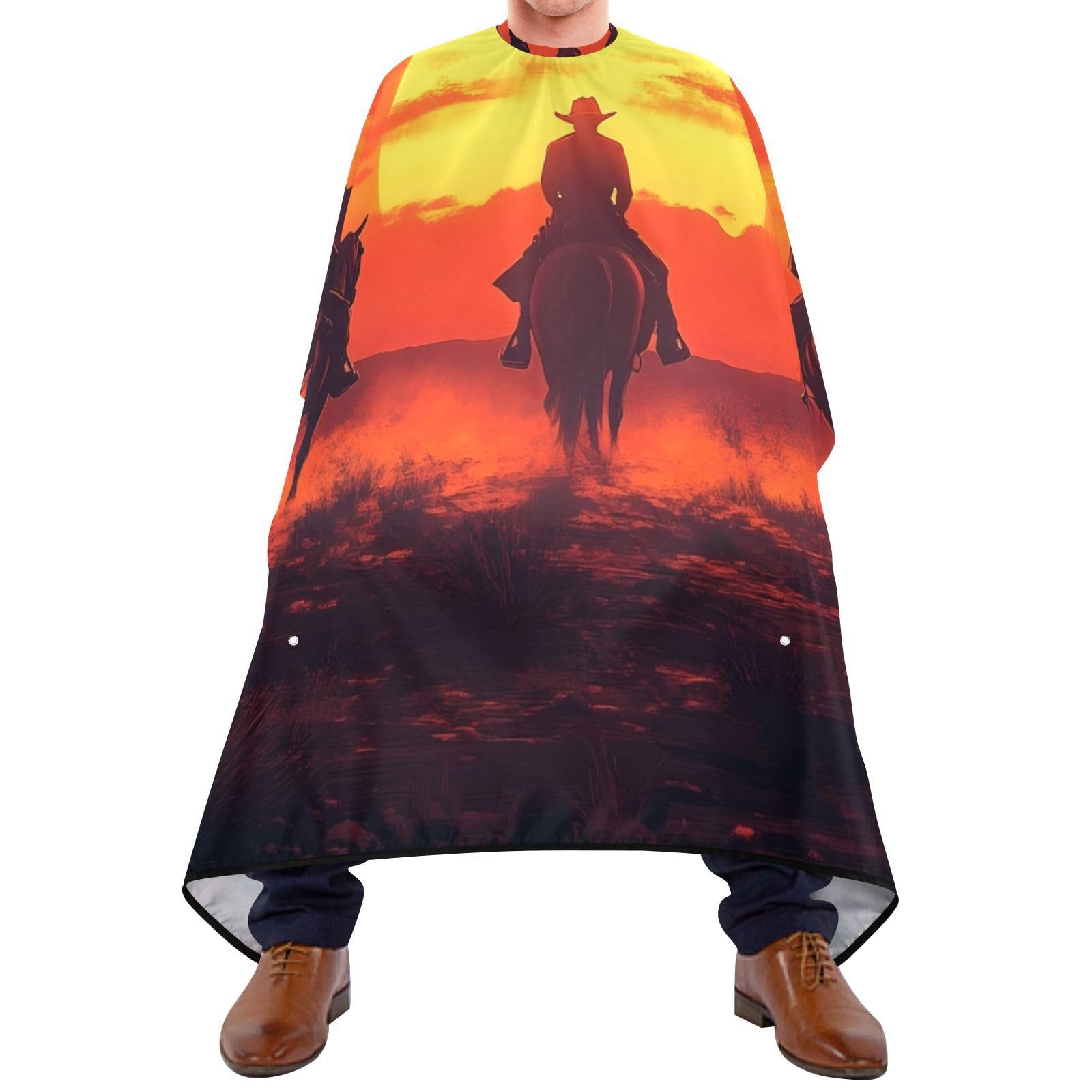 Hezely Cowboys Riding Horses Hair Dye Cape, Barber Cape for Adults,Waterproof Salon Cape,Waterproof Hairdressing Styling Hair Cutting, 65