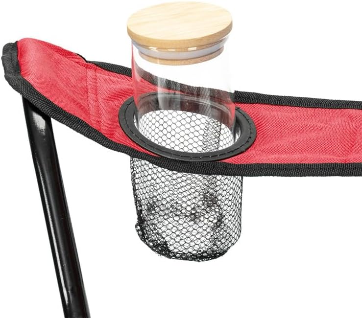 Miniatura 7 de NOLLAM Silla plegable para acampar al aire libre, soporte resistente, marco de acero de 230 libras, silla plegable acolchada con soporte para tazas,