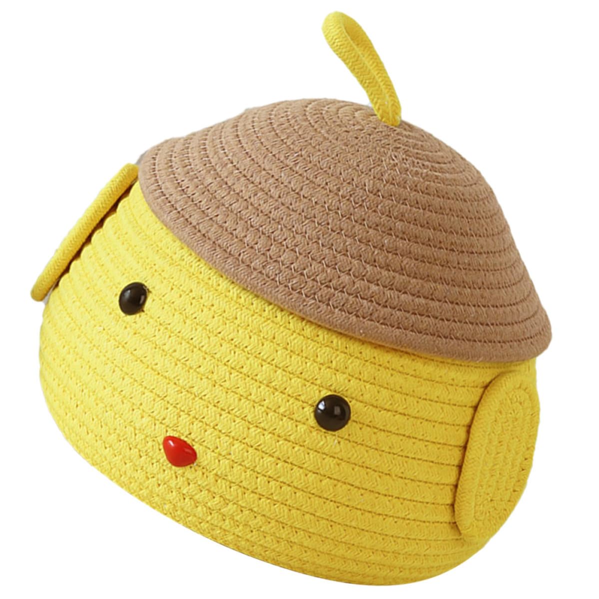Cesta de huevos tejida para decorar tu mesa de desayuno con un diseño de pollito