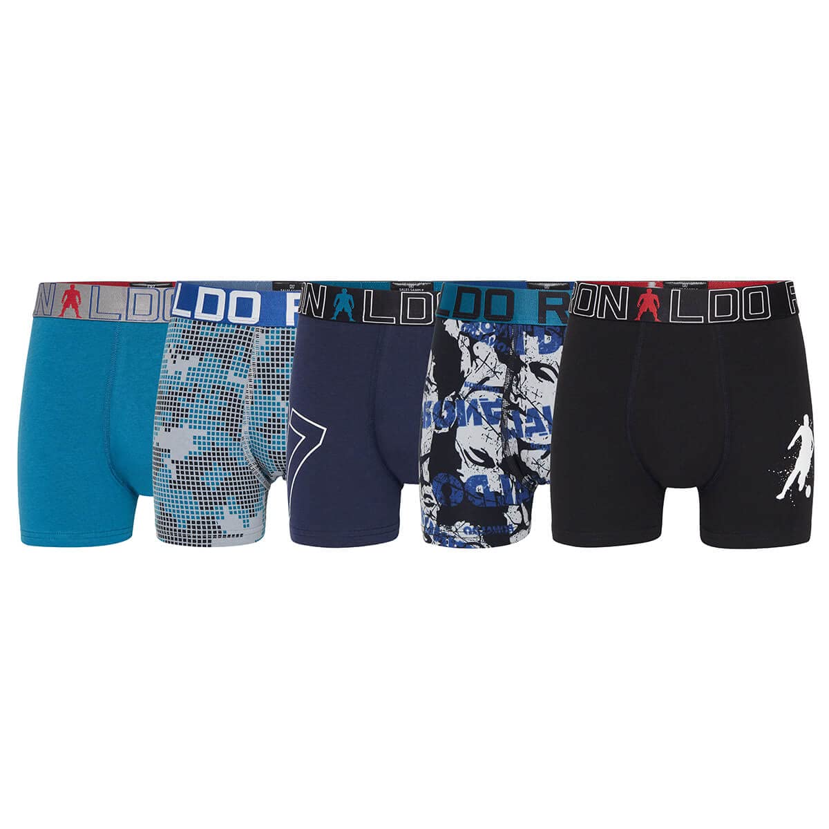 CR7 Cristiano Ronaldo Jungen CR7 5-Pack Boy's Cotton Trunk Badehose, Mehrfarbig, 4-6 Jahre