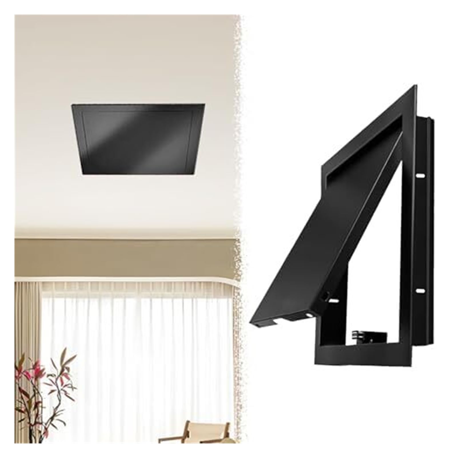 Metalowy panel inspekcyjny sprężynowy, czarny, wiele rozmiarów (40 x 55 cm) - trwały, łatwy dostęp, idealny do sufitu/ścian, idealny do remontu i konserwacji domu
