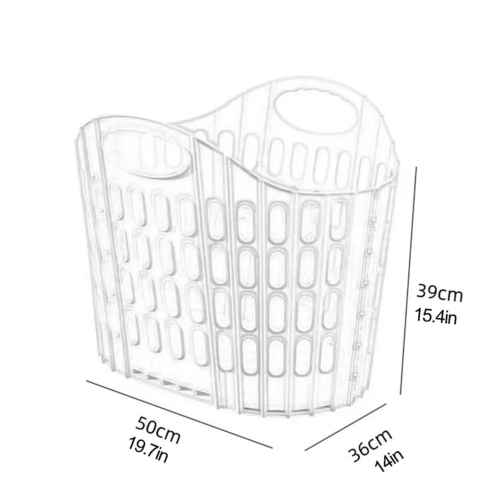 Gtzly Cesto Portabiancheria, Cesto Portabiancheria da Bagno Portatile in Plastica da Parete, Cesto Portabiancheria Pieghevole, Impermeabile for Dormitorio Universitario, Famiglia(White)