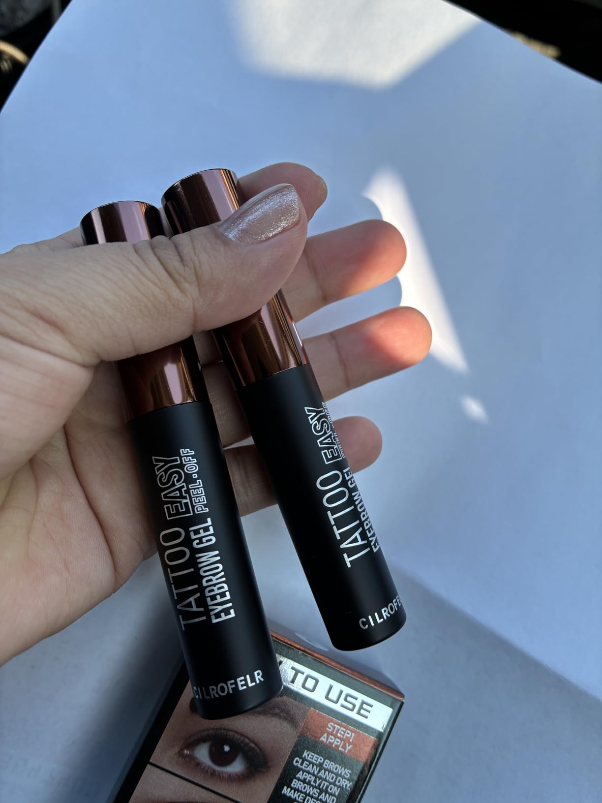 Cilrofelr Tattoo Peel Off Eyebrow Gel, Easy Tattoo Brow Peel Off Gel, Last Up to 3 Days, Waterproof, Transfer-proof, For Fuller & Defined Looking Brows, Dark Brown (2 Pack)