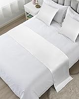 Vista 1 de Caminos de cama blancos para cama tamaño King, mantas decorativas para pie de cama, moderno y simple telón de fondo blanco para cama, sofá, funda