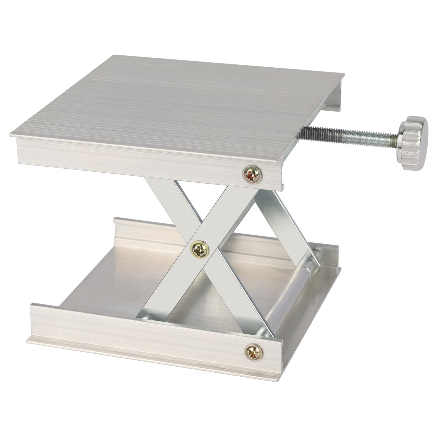 stonylab Laborschere Hubtisch, 90 x 90 mm Aluminiumlegierung Laborstütze Hubtisch Plattform, Höhenverstellbarer Bereich 20-85 mm, Tragfähigkeit 5 kg