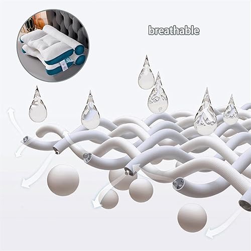 Miniatura 4 de lfjfaecx Sumoze - Almohada ergonómica de plumón de ganso, almohada de espuma viscoelástica para cervical ergonómica, soporte cervical para mejorar